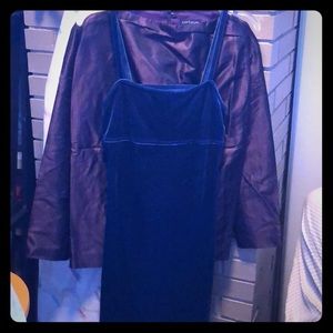 Strappy-back Sexy Blue Velvet dress